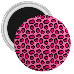 Cute Pink Animal Pattern Background 3  Magnets by TastefulDesigns