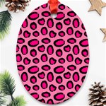 Cute pink animal pattern background Ornament (Oval) Front