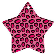 Cute Pink Animal Pattern Background Ornament (star) by TastefulDesigns