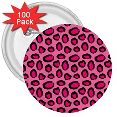 Cute Pink Animal Pattern Background 3  Buttons (100 Pack)  by TastefulDesigns