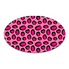 Cute Pink Animal Pattern Background Oval Magnet by TastefulDesigns