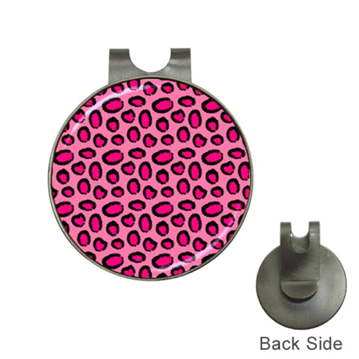 Cute pink animal pattern background Hat Clips with Golf Markers