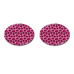 Cute Pink Animal Pattern Background Cufflinks (oval) by TastefulDesigns