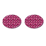 Cute pink animal pattern background Cufflinks (Oval) Front(Pair)