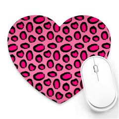 Cute Pink Animal Pattern Background Heart Mousepads by TastefulDesigns