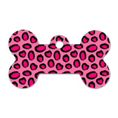 Cute Pink Animal Pattern Background Dog Tag Bone (one Side) by TastefulDesigns