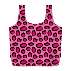 Cute Pink Animal Pattern Background Full Print Recycle Bags (l)  by TastefulDesigns