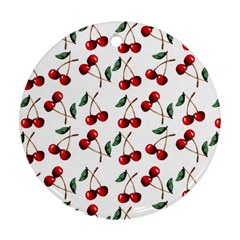 Cherry Red Round Ornament (two Sides)