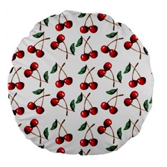 Cherry Red Large 18  Premium Round Cushions by Kathrinlegg