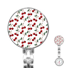 Cherry Red Stainless Steel Nurses Watch by Kathrinlegg