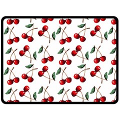 Cherry Red Double Sided Fleece Blanket (large) 