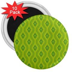 Decorative Green Pattern Background  3  Magnets (10 Pack)  by TastefulDesigns