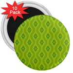 Decorative green pattern background  3  Magnets (10 pack)  Front