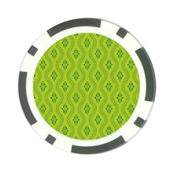 Decorative Green Pattern Background  Poker Chip Card Guard by TastefulDesigns