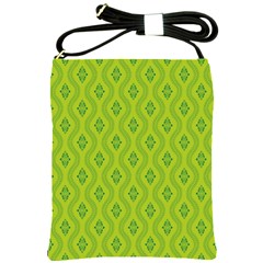 Decorative Green Pattern Background  Shoulder Sling Bags by TastefulDesigns