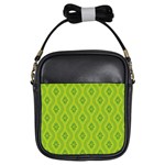 Decorative green pattern background  Girls Sling Bags Front