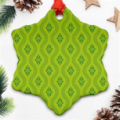 Decorative Green Pattern Background  Ornament (snowflake) by TastefulDesigns