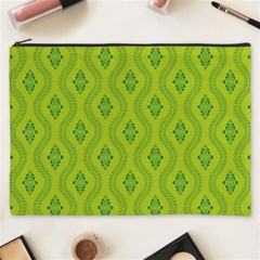 Decorative Green Pattern Background  Cosmetic Bag (xxxl)  by TastefulDesigns