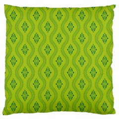 Decorative Green Pattern Background  Large Flano Cushion Case (two Sides) by TastefulDesigns