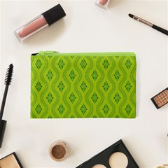 Decorative Green Pattern Background  Cosmetic Bag (xs) by TastefulDesigns