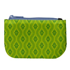 Decorative Green Pattern Background  Large Coin Purse