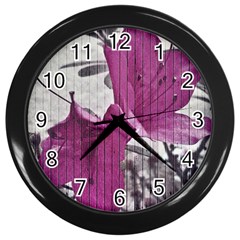 Vintage Style Flower Photo Wall Clocks (black) by dflcprints