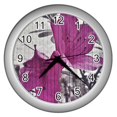 Vintage Style Flower Photo Wall Clocks (silver)  by dflcprints