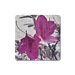 Vintage Style Flower Photo Square Magnet Front