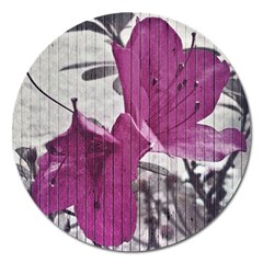 Vintage Style Flower Photo Magnet 5  (round) by dflcprints