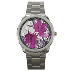 Vintage Style Flower Photo Sport Metal Watch by dflcprints