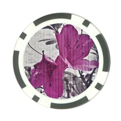 Vintage Style Flower Photo Poker Chip Card Guard by dflcprints