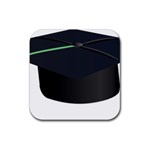 Graduate Cap Rubber Coaster (Square)  Front