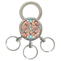 Colorful Geometric Abstract 3-ring Key Chains by linceazul