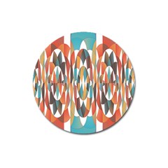 Colorful Geometric Abstract Magnet 3  (round) by linceazul