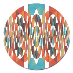 Colorful Geometric Abstract Magnet 5  (round) by linceazul