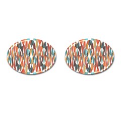 Colorful Geometric Abstract Cufflinks (oval) by linceazul