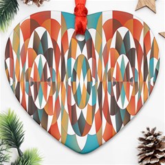 Colorful Geometric Abstract Heart Ornament (two Sides) by linceazul