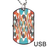 Colorful Geometric Abstract Dog Tag USB Flash (Two Sides) Front