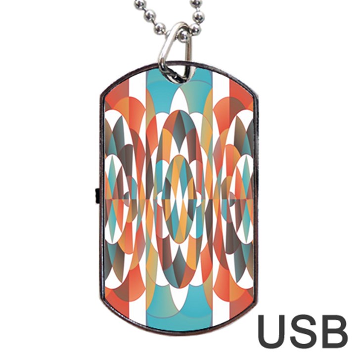 Colorful Geometric Abstract Dog Tag USB Flash (Two Sides)