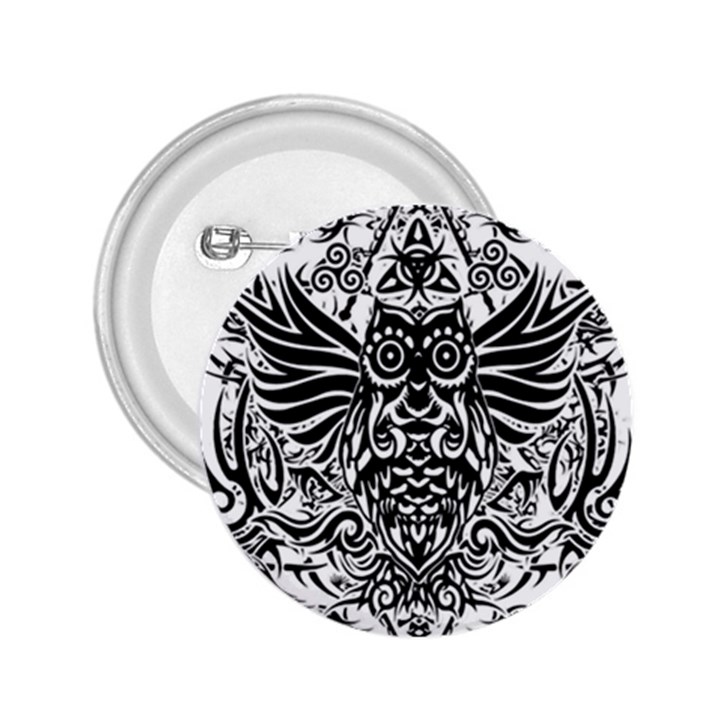 Tattoo tribal owl 2.25  Buttons