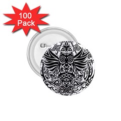 Tattoo Tribal Owl 1 75  Buttons (100 Pack)  by Valentinaart