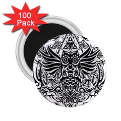 Tattoo Tribal Owl 2 25  Magnets (100 Pack)  by Valentinaart