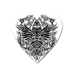 Tattoo Tribal Owl Heart Magnet by Valentinaart