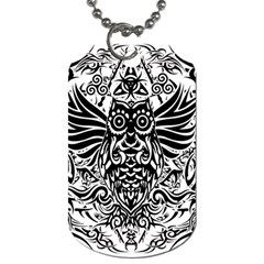 Tattoo Tribal Owl Dog Tag (two Sides) by Valentinaart