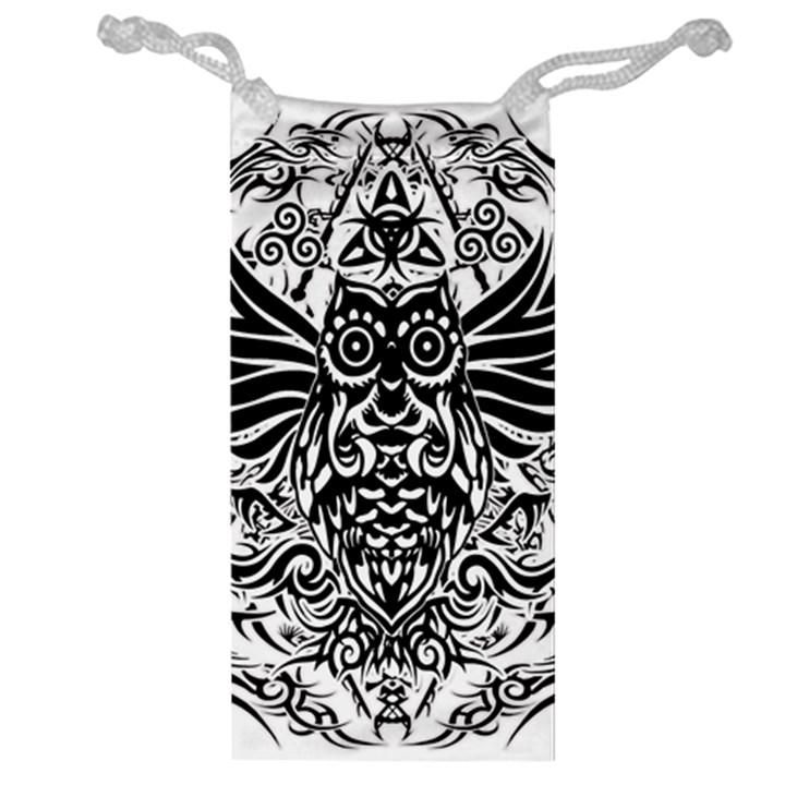 Tattoo tribal owl Jewelry Bag