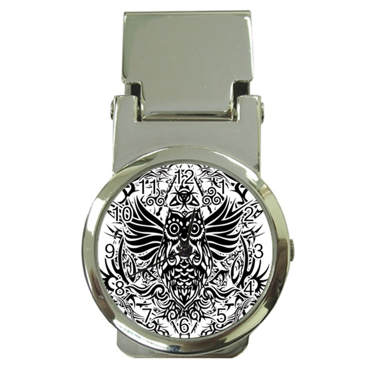 Tattoo tribal owl Money Clip Watches