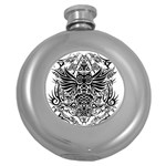 Tattoo tribal owl Round Hip Flask (5 oz) Front