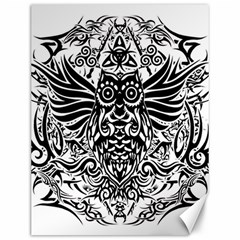 Tattoo Tribal Owl Canvas 12  X 16   by Valentinaart