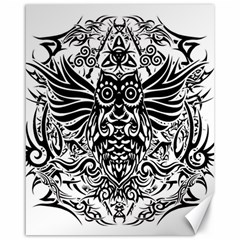 Tattoo Tribal Owl Canvas 16  X 20   by Valentinaart