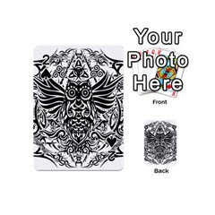 Tattoo Tribal Owl Playing Cards 54 (mini)  by Valentinaart